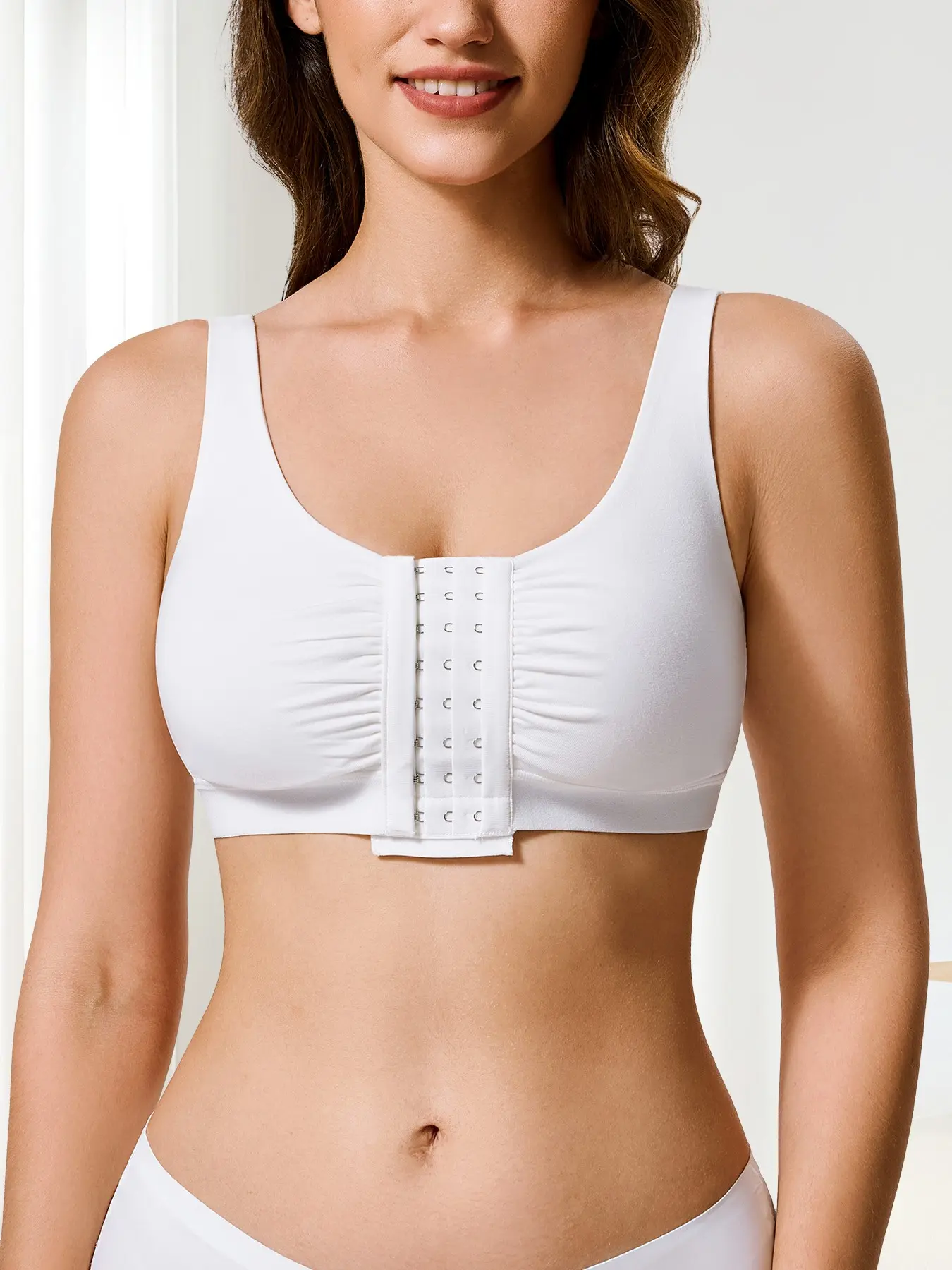 Women's Post-Surgery Adjustable Bra, Wide Bottom Support, Four-Row Buckle, Wide Shoulder Straps, Pressure Relief Underwear