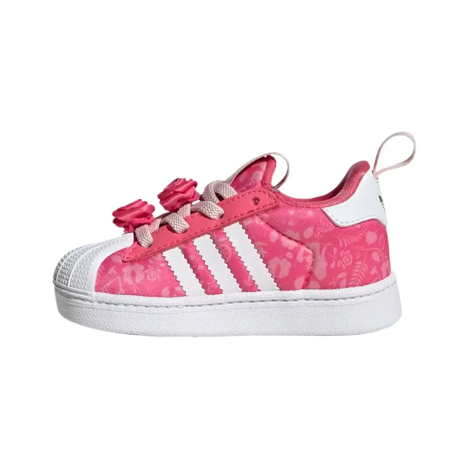 adidas Originals X Disney Superstar Fabric Princess Quickon Mid Round Toe Low Top Kids Sneakers KJ7491