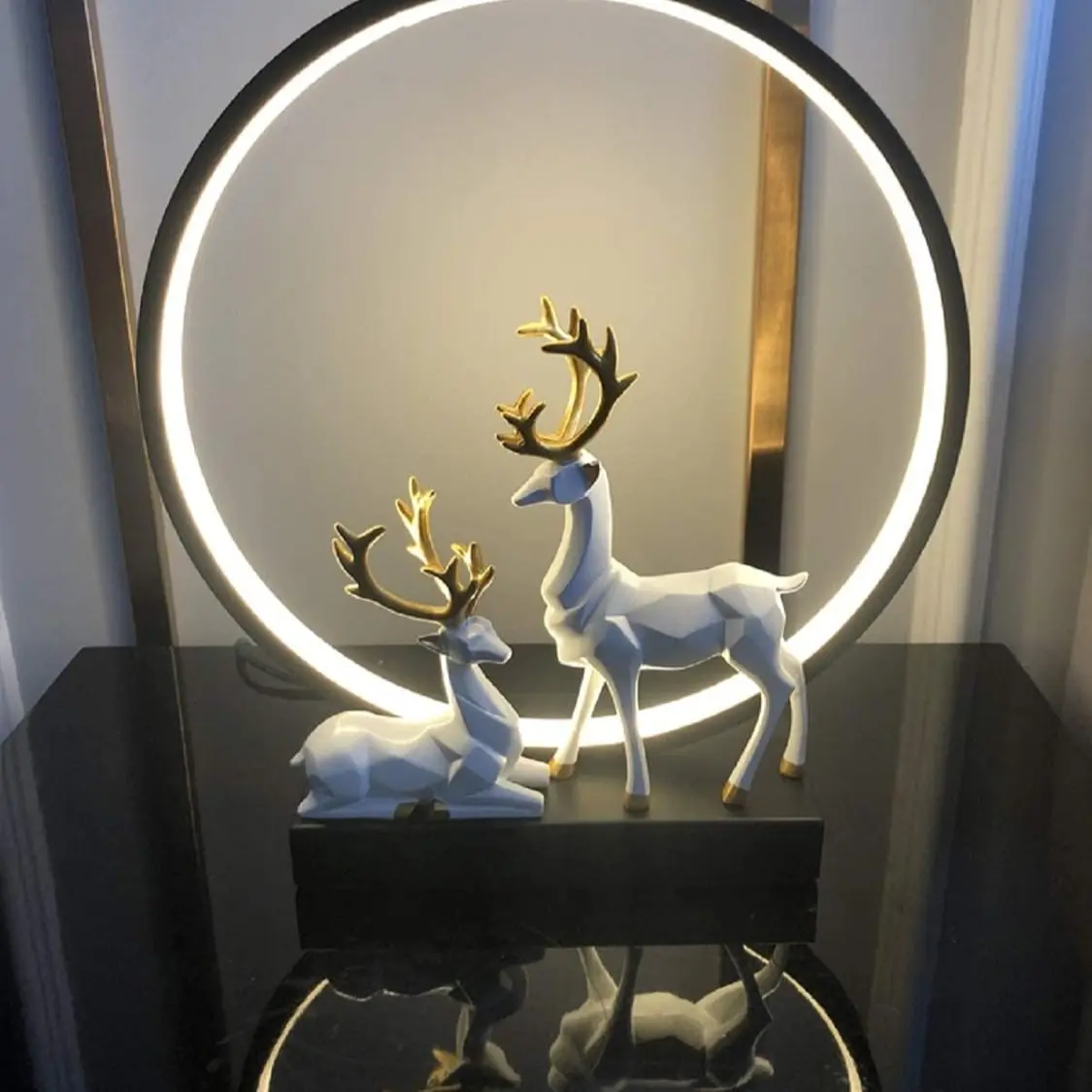 Christmas Decoration, Female Deer Gift, Mom Gift, Suitable for Home, Office, Bookshelf, TV Stand, Shelf, Living Room, Paper Craft Deer Ornament