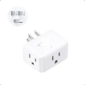 Outlet Extender, ETL Listed, Multi Outlet Wall Plug Extender with 3 Outlets, 3 Way Plug Extension Outlet Splitter, Cruise Ship Essentials, Easy to Pack for Travel, Business Trips, Hotel, White