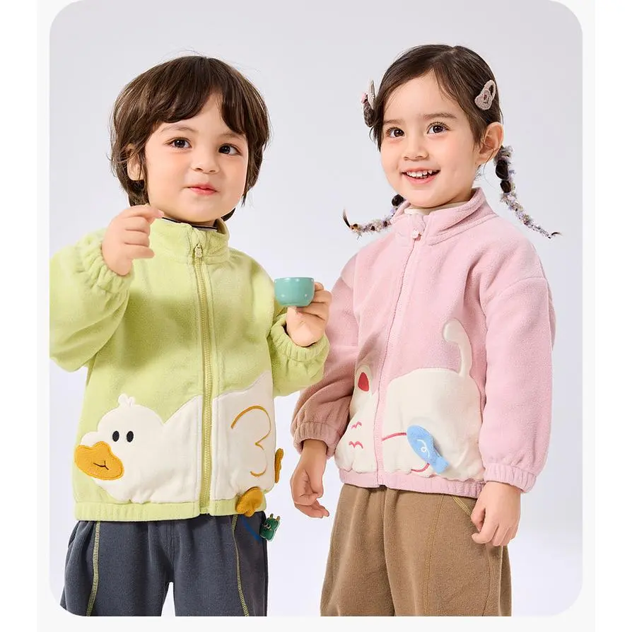 Charming Panda for Infant Boys: Snug Zippered Fleece Jacket for Fall & Winter, Gentle & Cozy Baby Coat, Adaptable Warm Outfit for Boys, Ideal for The Back-To-School Period, Baby Boy Jacket