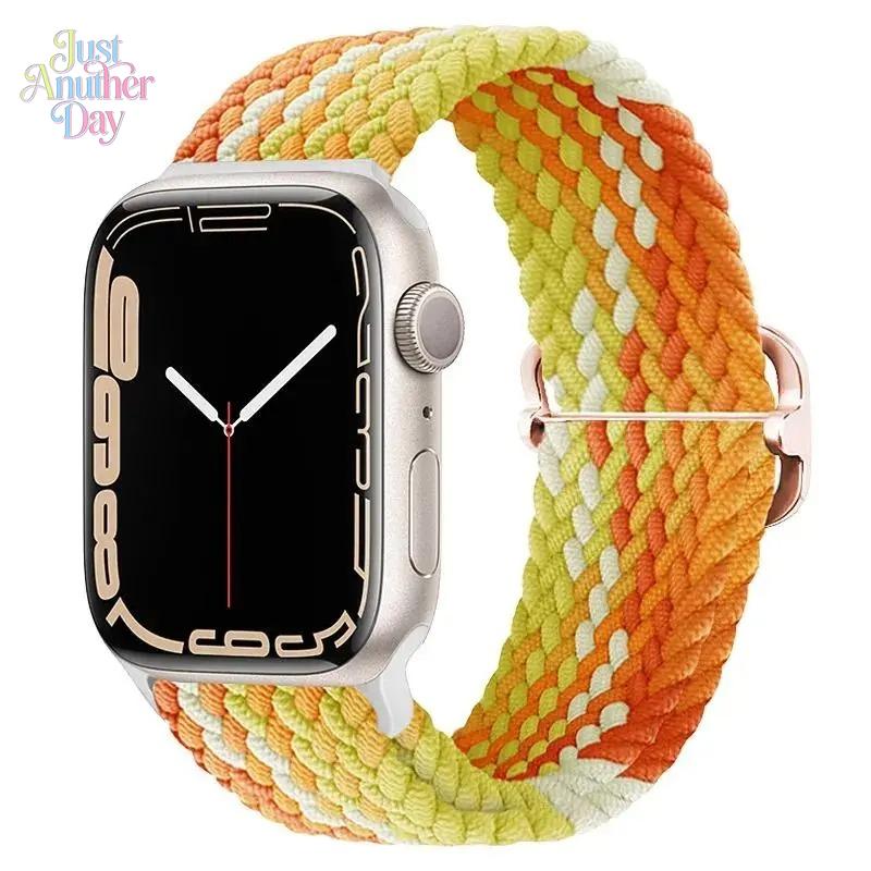 Braided Elastic Apple Watch Band – Stretch Strap (38–49mm, Series & Ultra)