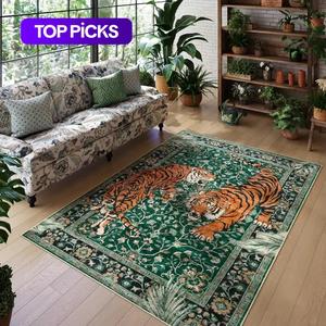 tiger pattern area rug, 1 count non-slip washable floor mat, decorative carpet for home living room bedroom study room hotel