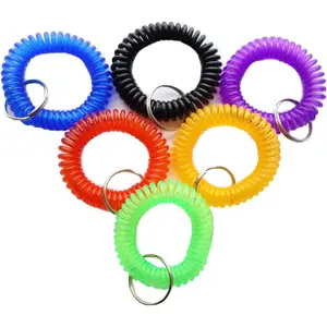 Pack of 6 Colorful Spring Spiral Wrist Coil Key Chain, Wristband Key Ringfidget toys