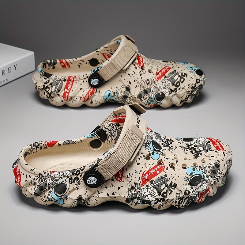 Vibrant Graffiti Print Clogs - Ultra-Breathable, Lightweight EVA Summer Beach Slide Shoes for Casual Outdoor Garden Occasions, Design for Men and Women