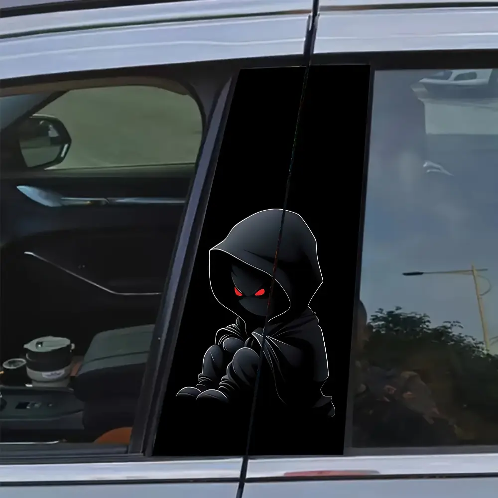 2pcs Mysterious Car B-Pillar Stickers Waterproof, Scratch-Resistant, Suitable for All Vehicle Models Premium Automotive Additions And Festival Decorations Applicable for Various Vehicle Decorations, As Well As for Decorating Laptops, Helmets