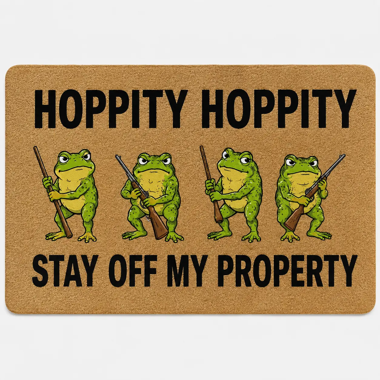 Welcome Door Mats for Home Decor (24 x 16 inch) Funny Mats with Anti-Slip Rubber Back Kitchen Rugs Personalized Doormat for Entrance Way (Hippity Hoppity Get Off My Property)