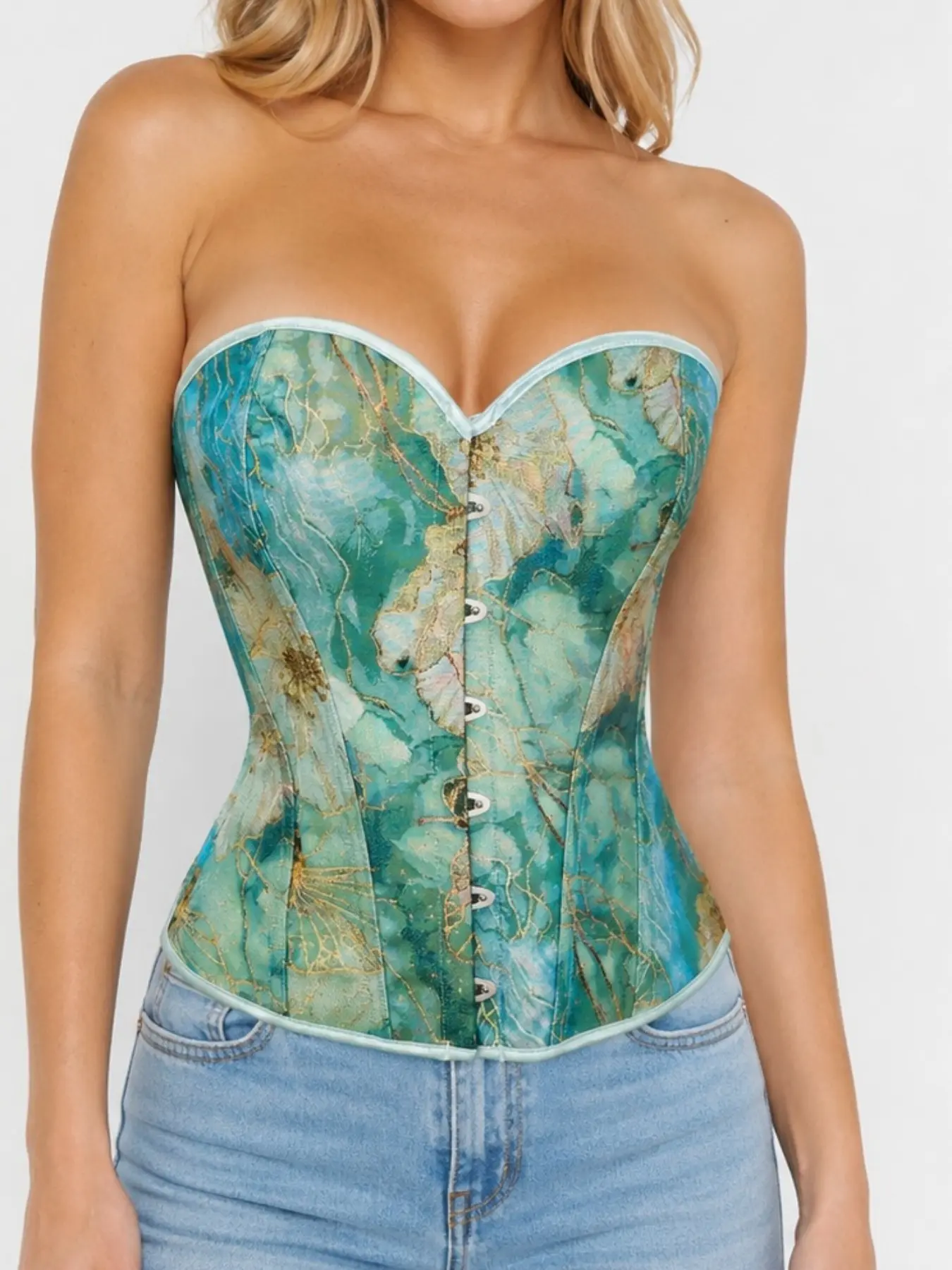 Women's Corset Top Y2K Strapless Bustier Crop Top Slimming Waist Shaping Party Clubwear Outfit
