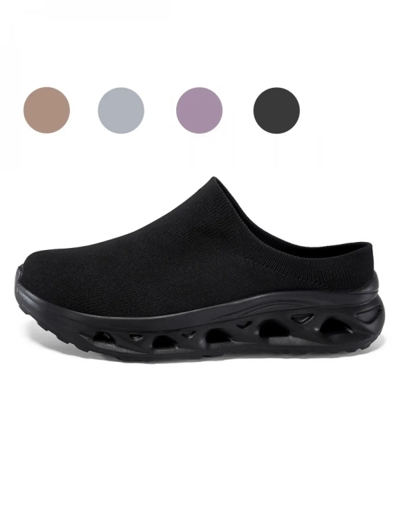 Easy Slip-on Hollow Shock-absorbing Backless Mules, Lightweight Porous Gripping Outsole for Post-surgery Recovery, Daily Errands & Short Outdoor Trips