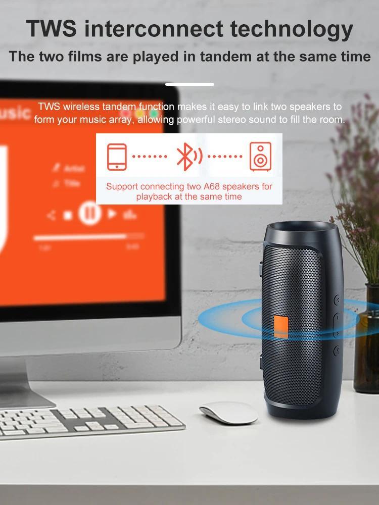 TF USB Bluetooth Speaker Dual Speaker Stereo Outdoor Tfusb Playback Fm Voice Broadcasting Portable Subwoofer Wireless Speaker tiktok made me buy it