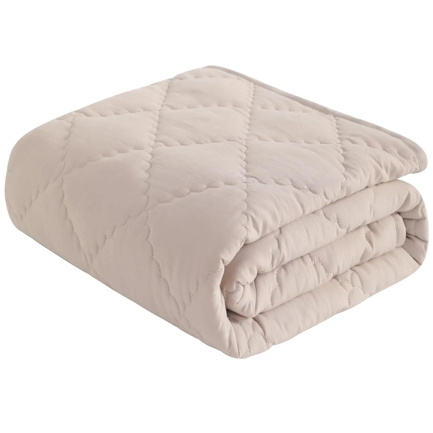 Down Alternative Toddler Comforter, Lightweight and Warm Solid Color Baby Crib Quilted Blanket, 39x47 inches, Taupe