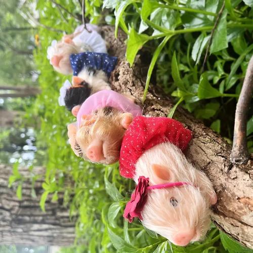 5inch/12cm 5 Styles Cute Mini Piglets Full Body Silicone Dolls with 3 Sets Mini Outfits for Each Lovely Piglet Doll Handmade Painted Newborn Dolls Perfect Gifts For Birthday