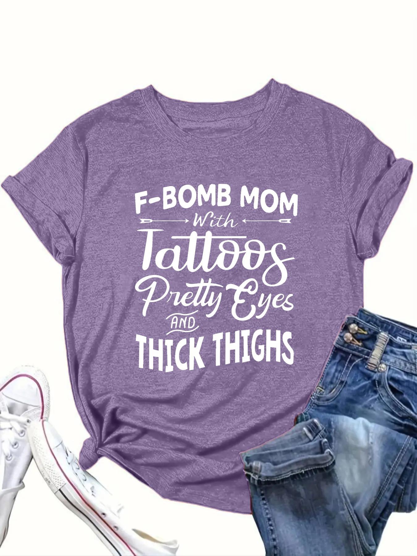 【Plus Size】 Letter Print Round Neck Tee, Fashion Casual Crew Neck Short Sleeve T-Shirt for Daily Outdoor Wear, Casual Everyday Wear, Women Clothing for All Seasons