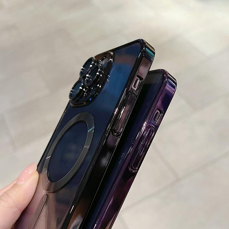 Luxury Magnetic For Magsafe Wireless ChargePlating Clear Case for iPhone 12, 13, 14, 15, 16 ,17Pro Plus Max - Shockproof Silicone Cover