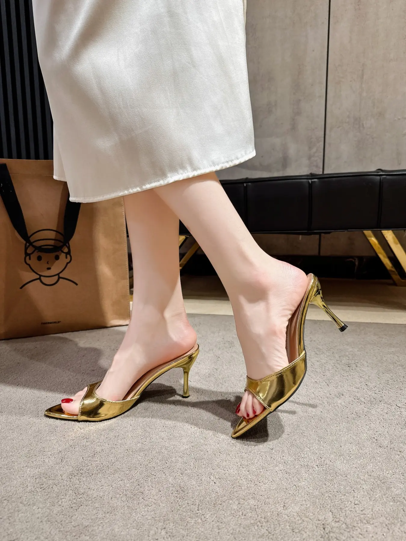 Summer Stiletto High Heel Party Sandals, Women's Dressy Sandals, Elegant Pointed Toe Slip-On Shoes, Comfortable Fashion Design for Casual & Formal Occasions, Elegant Fashionable Sandals