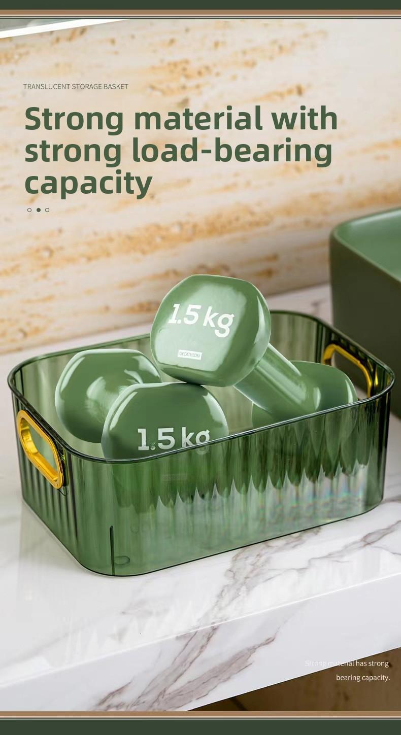 Acrylic desktop storage box, transparent dormitory desk stationery and book organizer, office file basket