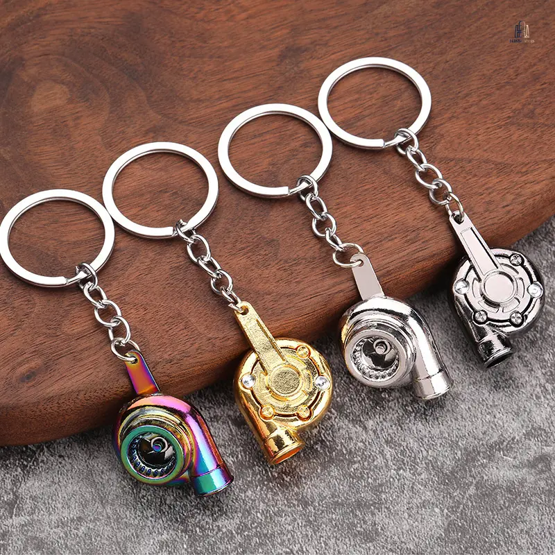 Mini Spinning Turbo Metal Keychain, Viral Popular Automotive Turbine Pendant, Trendy Car Enthusiast Key Ring, Durable Zinc Alloy Key Charm for Backpack Car Key Daily Decoration
