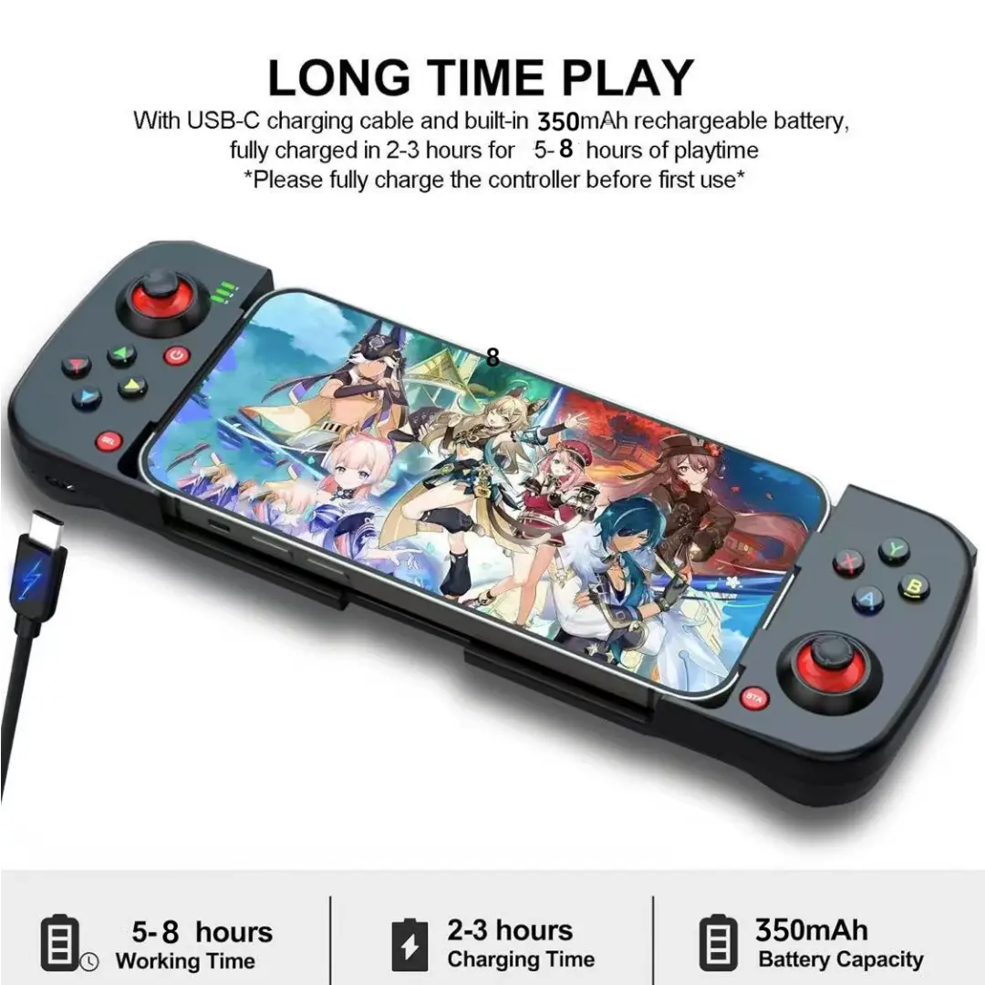 Wireless Bluetooth Gaming Controller, Rechargeable Gamepad with Button Connection Receiver for iPhone 18-13, iPad, MacBook, Samsung Galaxy S26-21, TCL, OnePlus, Motorola Tablet PC (Compatible with COD Mobile, Genshin Impact, Diablo)
