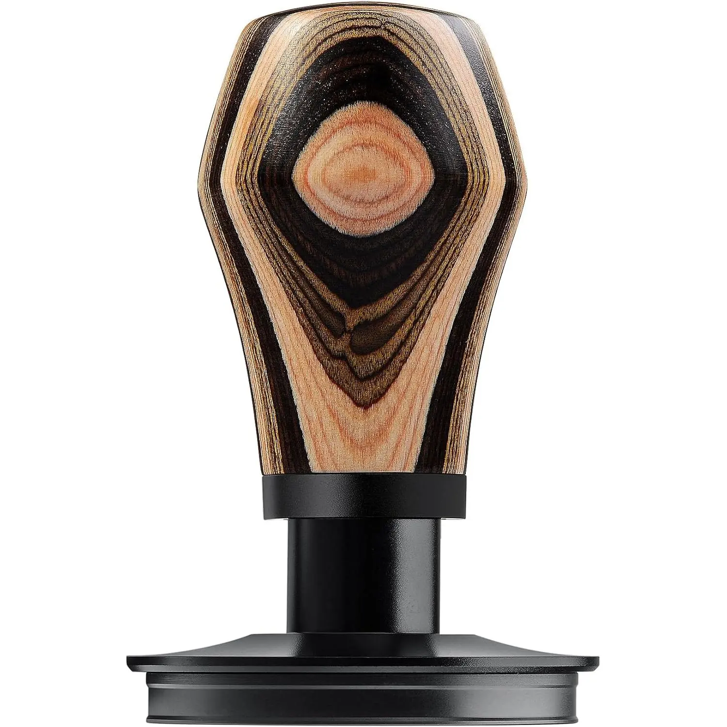 51mm Spring  Espresso Tamper V4.1 - Click Sound Feedback, Titanium PVD Flat Base, Fits Delonghi 51mm Portafilters, Colorful Wooden Handle, Precision Coffee Tamper for Consistent Tamping