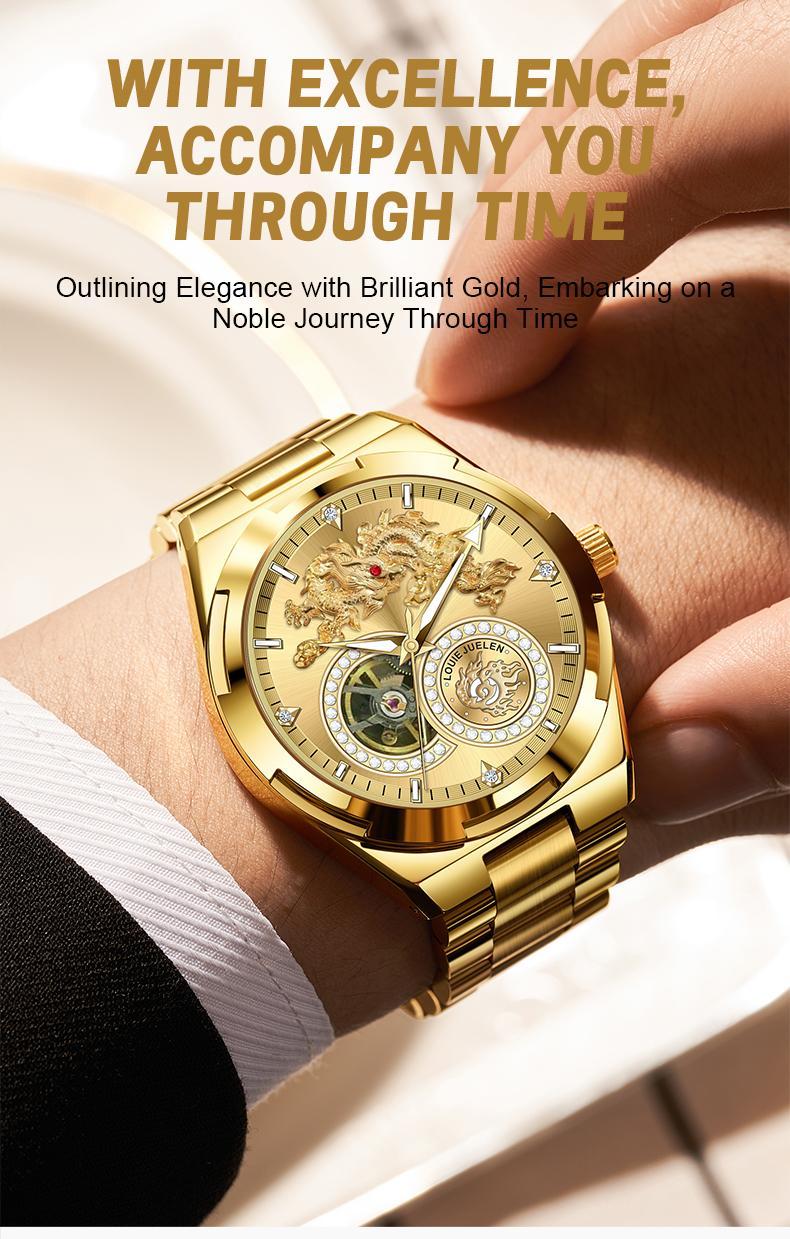 Men's Automatic Luxury Watch: Swiss Movement, Sapphire Crystal, Full Stainless Steel, Water-Resistant & Luminous