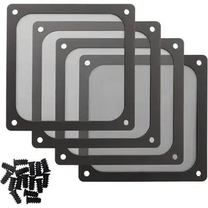 120mm PC Computer Case Fan Dust Filter Grills with Magnet and Screws Ultra Fine Nylon Mesh Black Color 4 Pack