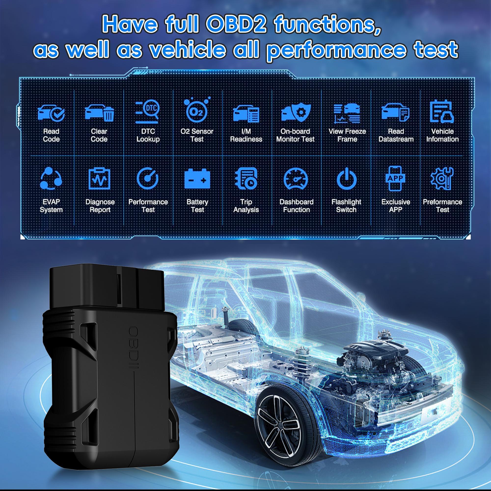 OBD2 Scanner Reader, Wireless Auto Diagnostic Scan Tool, Bluetooth-compatible 5.4 Car Check Engine Code Reader, Error Code Live Data Reset Tool, Automotive Diagnostic Scanner