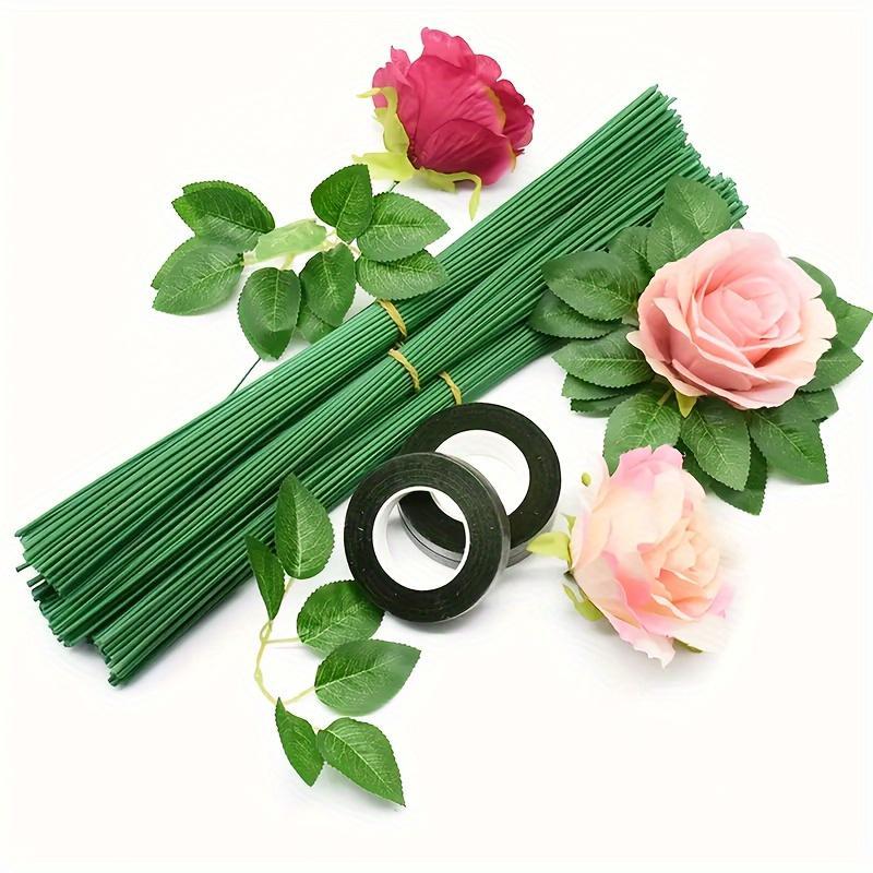 Lifelike Flower Stem, 1 Set Including 50-100pcs Durable Wire Rod Craft Stems , Decorative Flower Stem for DIY Wedding & Home Decor, Ornaments
