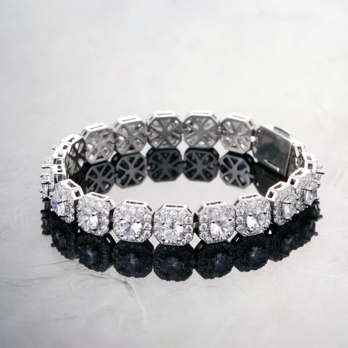 10mm Iced Out Full 5A Moissanite Square Charm Bracelet Bling Tennis Chain With Box Clasp Hip Hop Luxury Jewelry For Men Women Gift