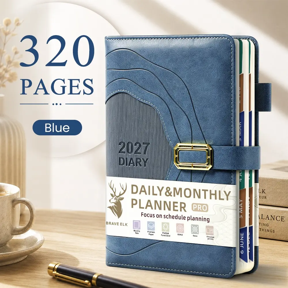 2027 Year Planner, 365 Days Self-Discipline Tracker, Vintage Buckle Ring Academic Organizer, Multi-Functional Monthly Plan Book, Ideal for Students, Office, Business, Daily Planning, Time Management, Back-To-School, Halloween, Christmas Gift
