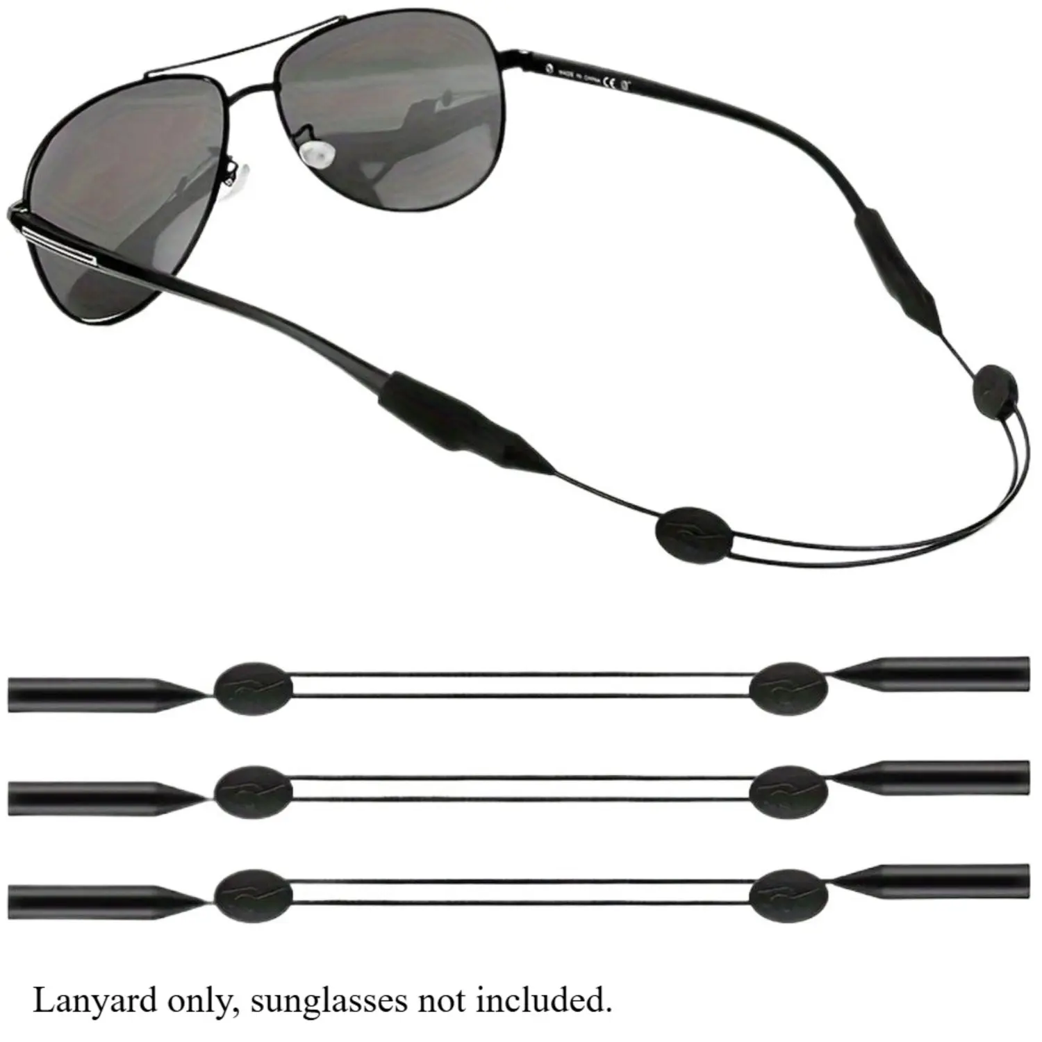 3/6Pack Adjustable Eyeglass Straps, Lightweight Eyewear Retainer String, Sunglasses Retainer with Dual Adjusters, Sports Glasses Lanyard for Running, Cycling & Fishing