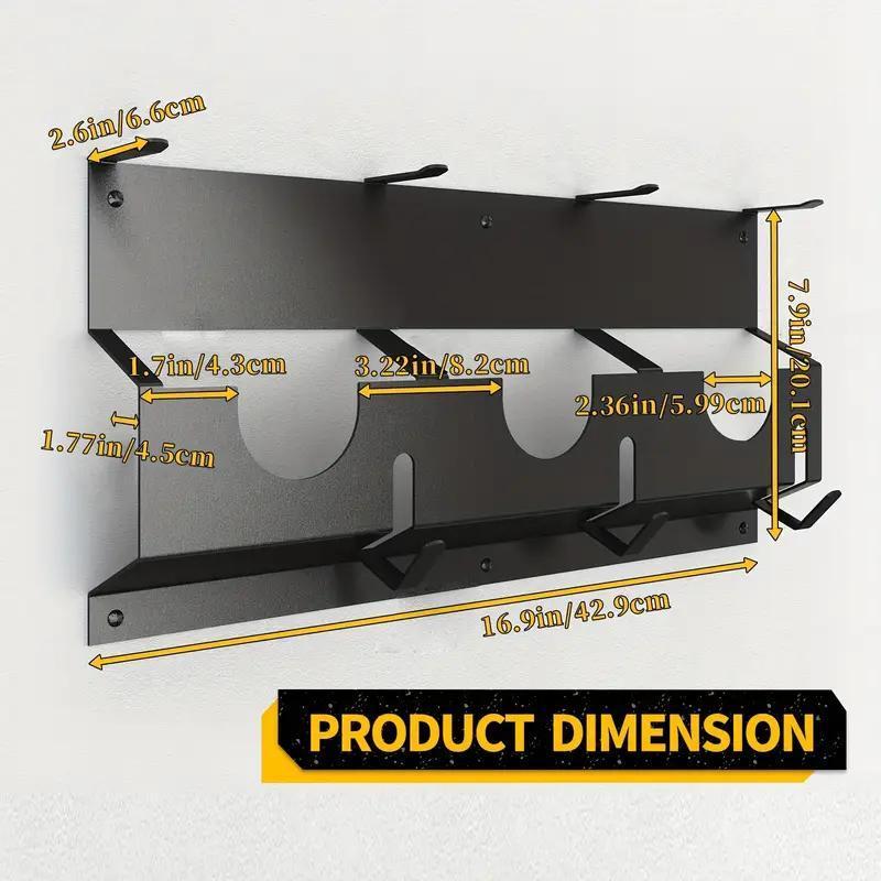 Angle Grinder Holder, 1 Count 3 Bay Tool Storage Rack, Wall Mount Bracket for Angle Grinders, Cutters & Polishers, Home Organizer for Garage & Workspace, Construction Tool Organizer, Power Tool Organizer