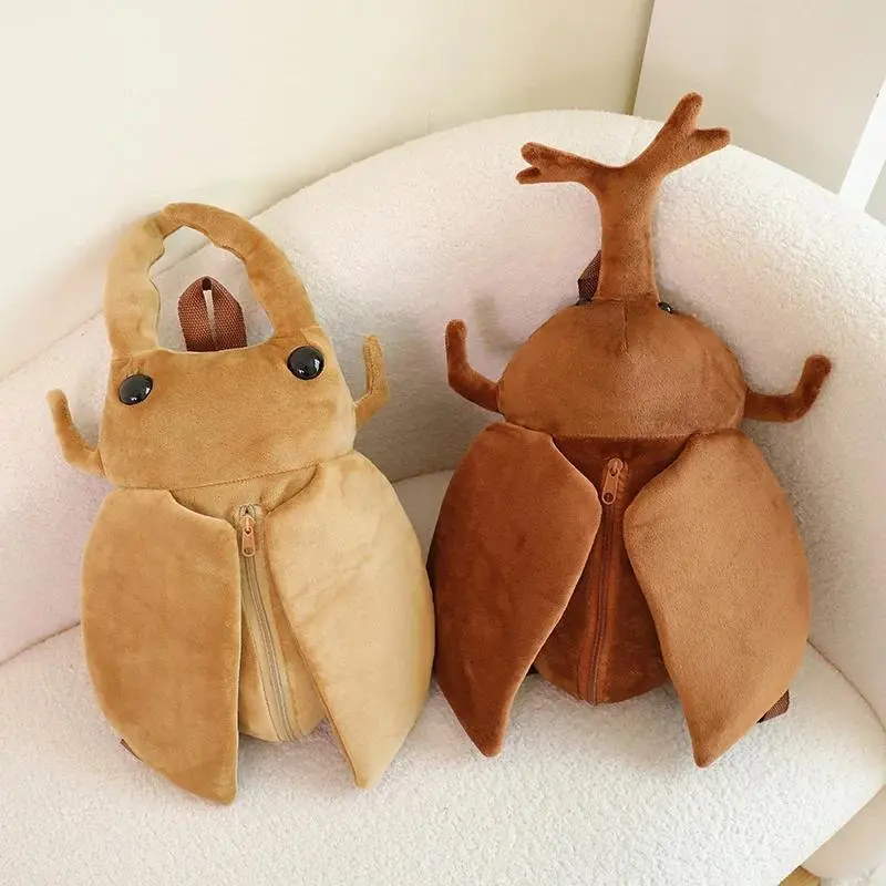 45cm Insect Series Unicorn Fairy Helmet Beetle Filled Toys Backpack Funny Insect Backpack Children's Holiday Gifts