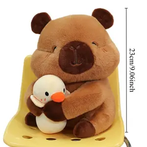 Capybara Plush Toy Set Mommy with 4 Little Capibaras Capibala Plushie Dolls Stuffed Animal Pillow Turtle Backpack Car Decor