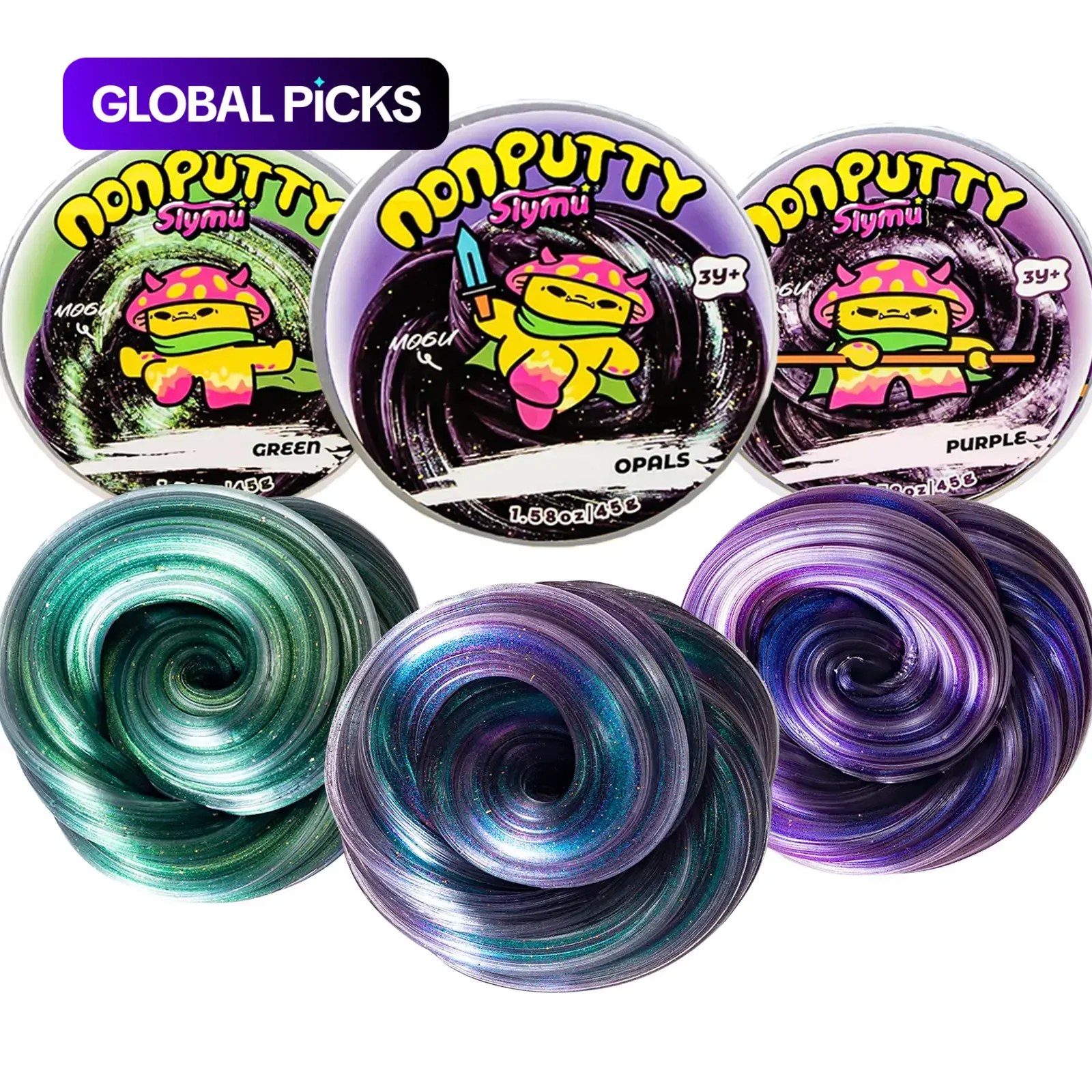 Slymu 3 Galaxy Pack Putty Slime Kit - Squishy Sensory Fidgets, Sensory Fidget Toys, Stress Relief, Glitter, Non Sticky, Sparkly Squishies, Glittery Squishies, Party Favors for Kids, Birthday Gifts for Girls and Boys, Soft Sensory Squishies #GLOBAL PICKS