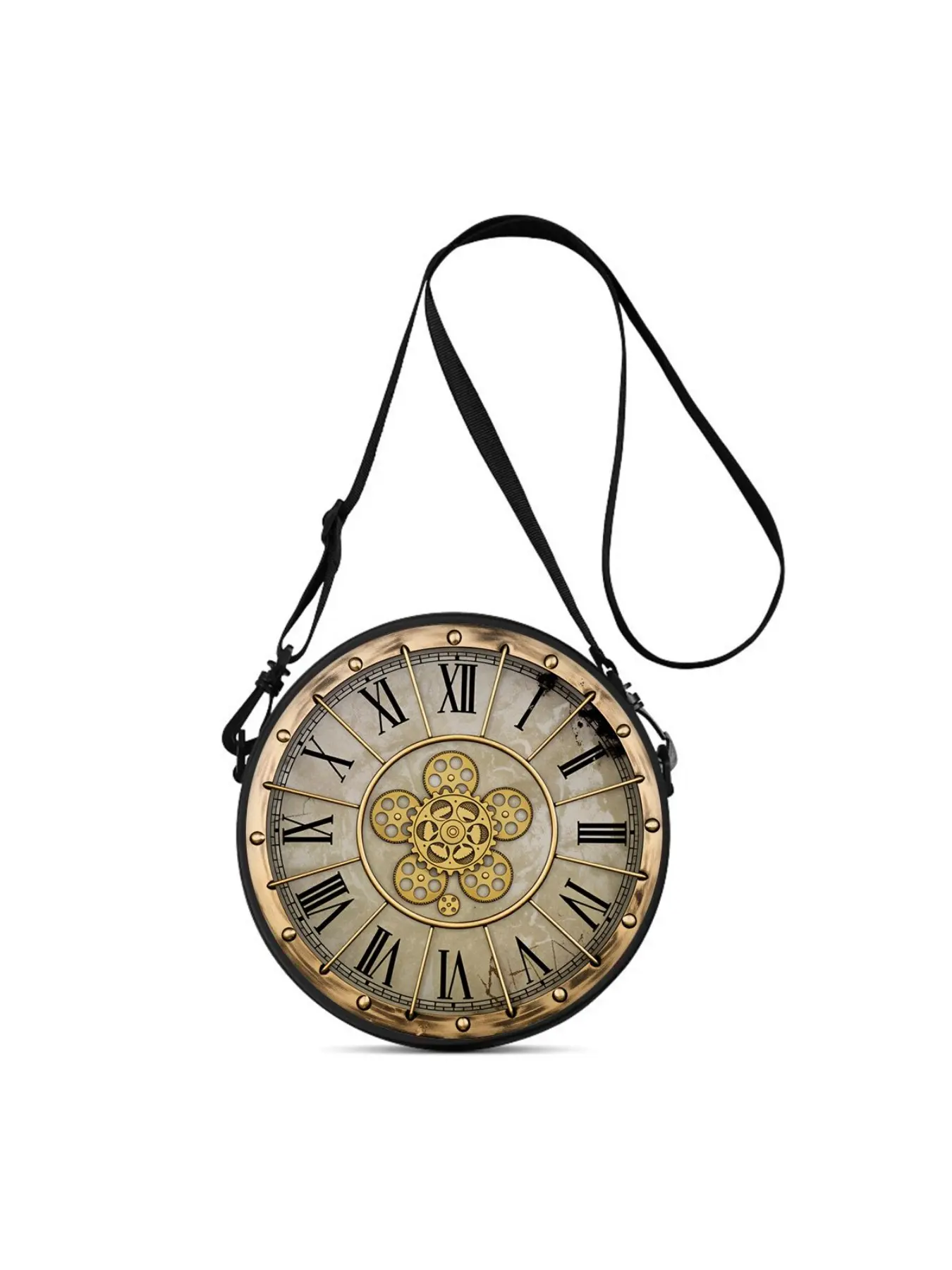 2D Clock Pattern Print Lightweight Women's Crossbody Bag, perfect gift for female friends. Multi-style wear: crossbody, single shoulder, double shoulder or hand carry. Suitable for commuting, outdoor, travel, casual and school use.
