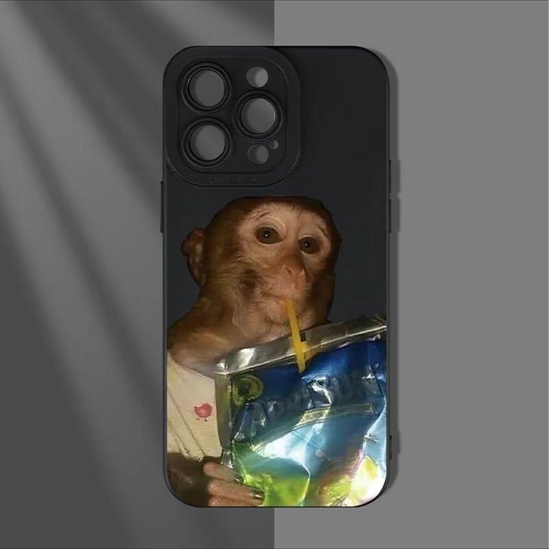 Funny Monkey Pattern Phone Case, Protective Casing, Durable, Shockproof Protection, Full Camera Cover, Compatible with iPhone 16 Pro Max, 11, 12 Pro, 13 Pro, 14, 15 Plus, 15 Pro Max, 17 Air Gift