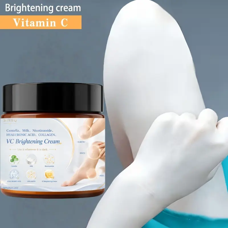 Dark Spot Correcting And Moisturizing Cream for Inner Thighs, Elbows, Knees, Butt - Hypoallergenic Vitamin C, Niacinamide & Milk Private Parts Care - 2.12Oz for All Light Beige Types, Dark Circle, Metallic Lid Jar, Vitamin C Dark Areas Corrector