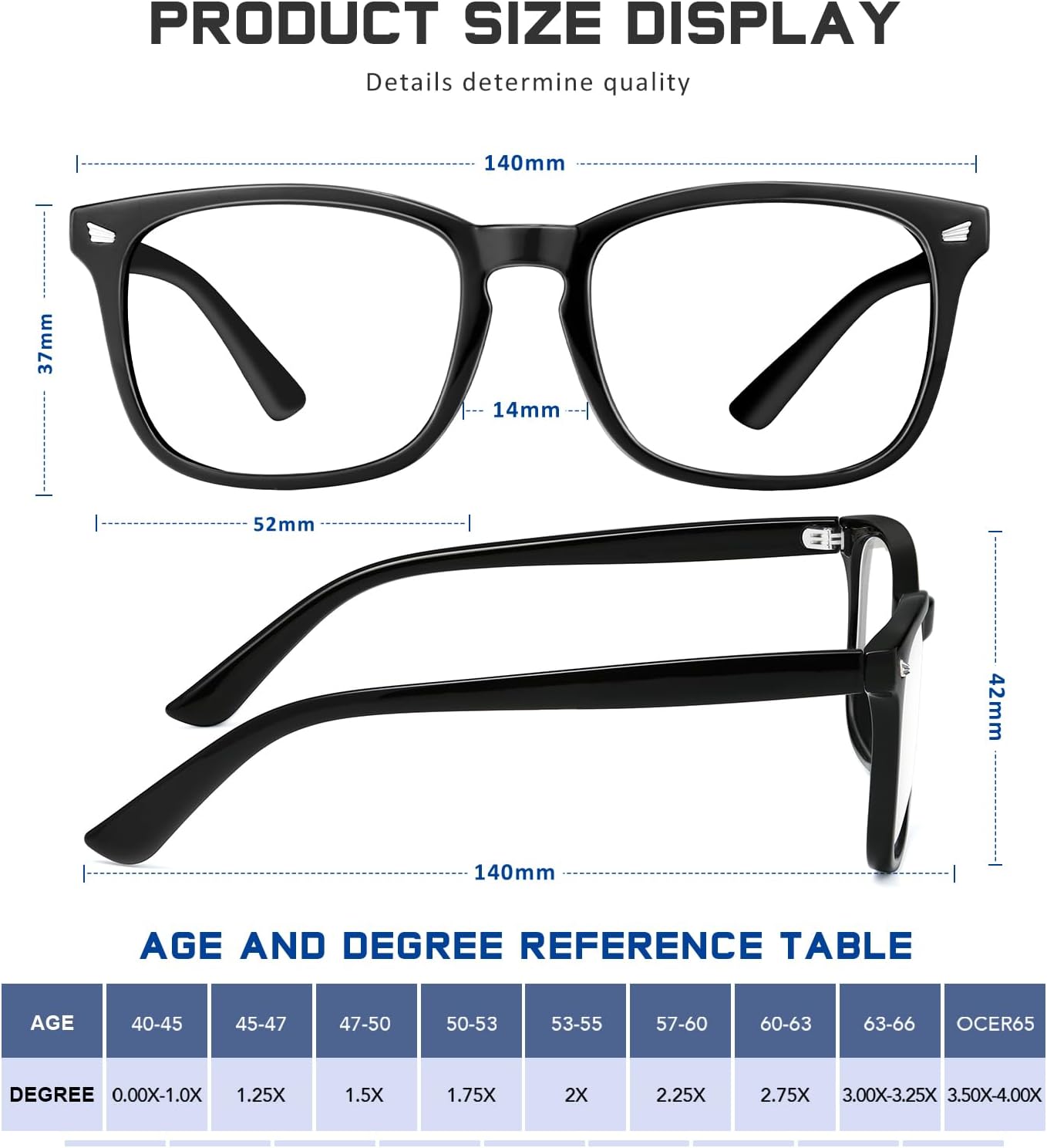 Reading Glasses for Women Men - Anti Glare Blue Light Blocking Glasses,Classic Square Frame ,Sturdy Eyeglasses,Floral Eyewear