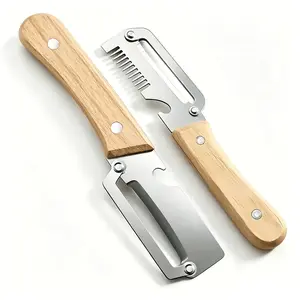 Premium  3-in-1 stainless steel kitchen peeler makes chopping vegetables easy and convenient. It combines peeling, shredding, chopping, and bottle opening functions, making it ideal for preparing cold dishes and slicing various fruits and vegetables.