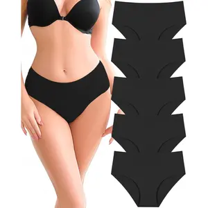 Girl's wardrobeUNDER THE SEA Seamless Underwear for Women Plus Size Mid Rise Lingerie Brief Sexy No Show Panties Womens Cheeky 5 Pack XS-3XL