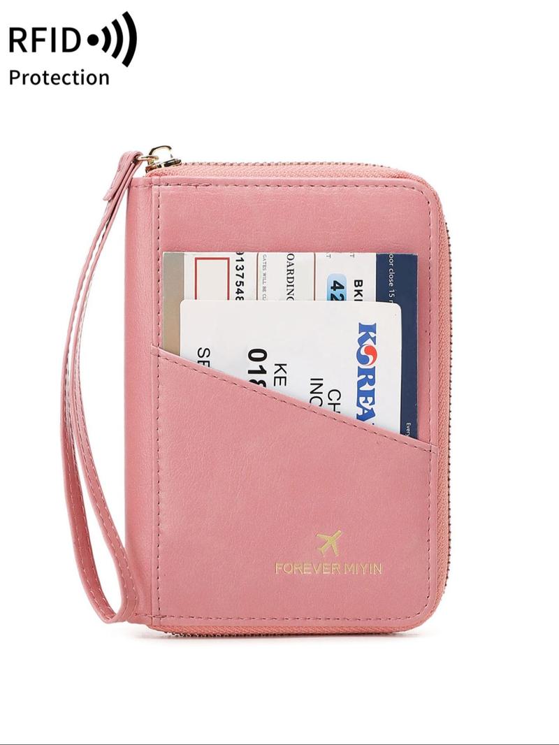 Solid Color Passport Case, Passport Wallet, Multi-functional Zipper Travel Card Holder, RFID Blocking Card Holder, Fashion Travel Accessories, Travel Essentials