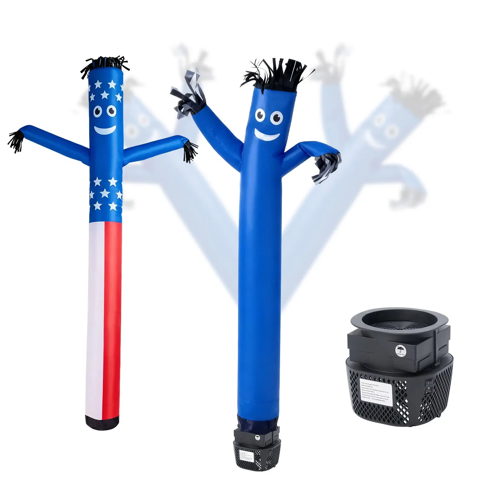 VEVOR 6 ft Inflatable Tube Man with Blower, 1/15 HP IPX3 Waterproof Fan, 2.31 lbs Strong Airflow, 101-250V, for Outdoor Advertising, Farms, Store Party Decoration, Business