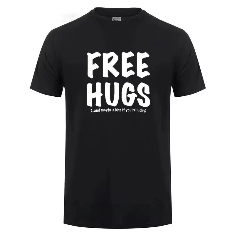 Free Hugs Printing T Shirt for Men Male Summer Tops Tee O Neck Short Sleeve Fashion Cotton T-Shirt Tshirt Man Brand Clothinggood graphic tees