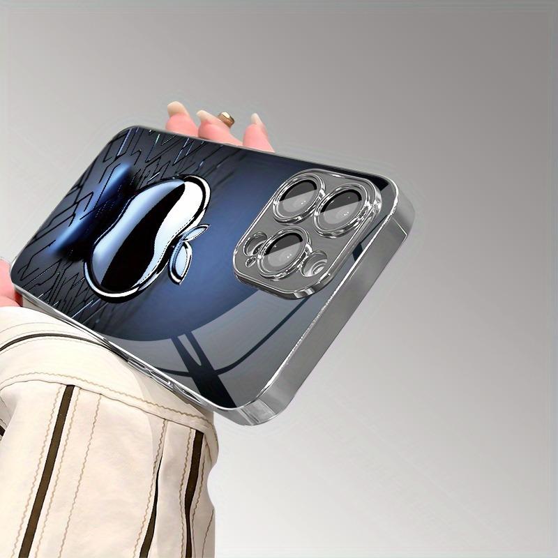 Metal Technology For Apple Pattern Tempered Glass Electroplated Case For iPhone 17 16 Pro Max 15 14 Plus 13 12 16E 17 Air Cover