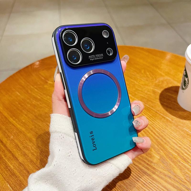 [Sale!Free!!Ship!] Mag Safe Gradient Phone Case for iPhone 17 Pro Max 16 Plus 15 14 13 Luxury Soft TPU Bumper Drop Protective with Full Camera Lens Protector Phone Cover