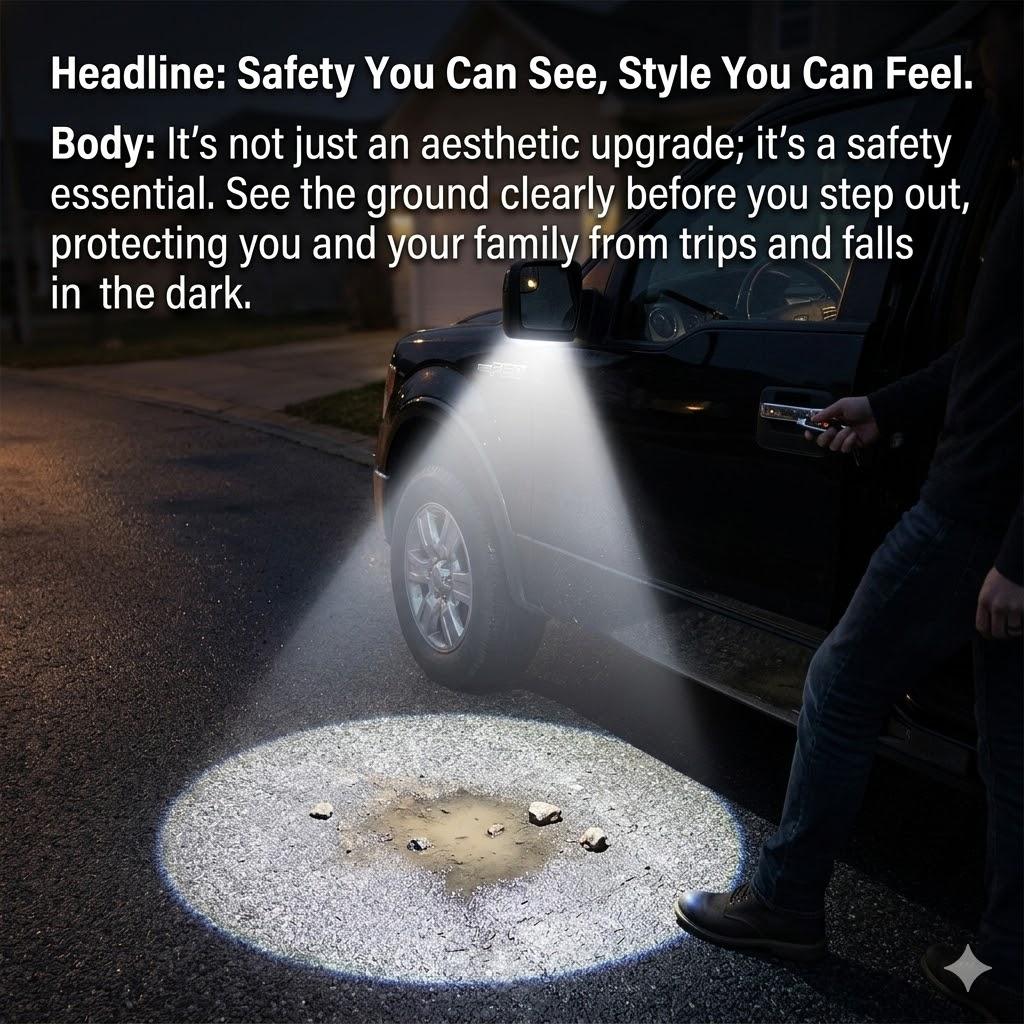 LED Side Mirror Puddle Lights 2-Pack for Ford F-150 Explorer Expedition Edge Flex Taurus 6000K Super Bright White IP67 Waterproof Plug and Play