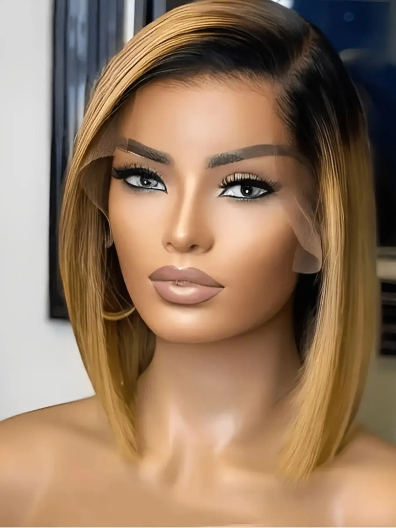 14-Inch Short Wig, Smooth Straight Hair, 180% Density, Soft Glue-Free, Natural Look, Heat-Resistant Fiber, All Seasons