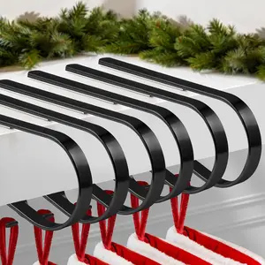 6 PCS Stocking Holders for Mantle, Multi-Use No Drilling Required Adjustable Garland Hanger for Christmas