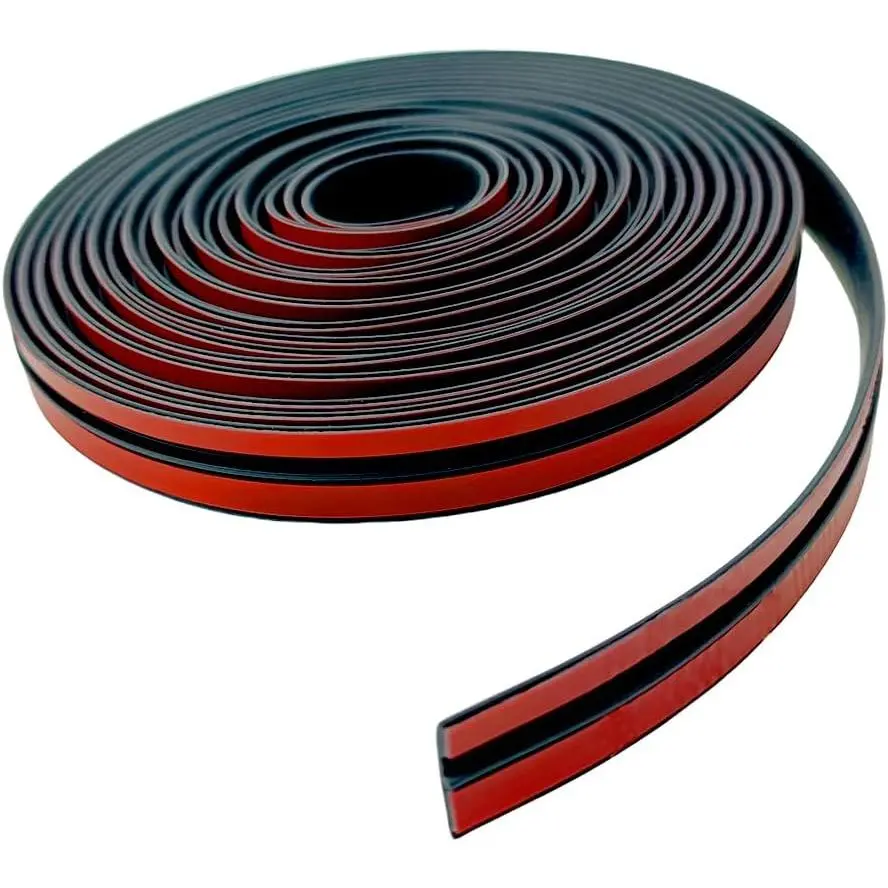 19.7FT  T-Shape  Windshield Weather Stripping - Self-Adhesive Rubber Seal for Front/Rear/Sunroof -  & Noise Reduction Fits SUV//(Black-14MM*19.7FT)