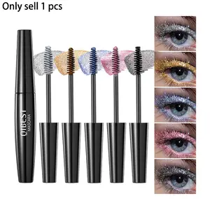Qibest Colorful Mascara, Blue Gold Silver Multicolor Mascara, Long-Lasting Dense Mascara, Attractive Eye Makeup Tool, Fanning Volumizing Mascara, Voluminous Mascara